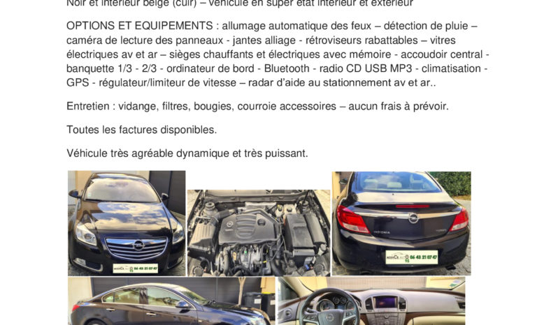 Opel Insignia cosmo pack 2.0 turbo 220 ch complet